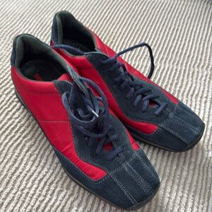 Never worn, Prada tie up shoes.